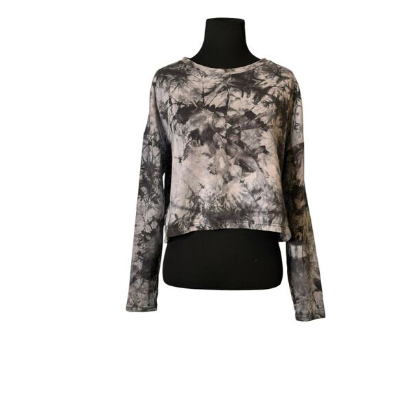 ZELLA gray black tie dye cropped sweatshirt size Small - Picture 14 of 14